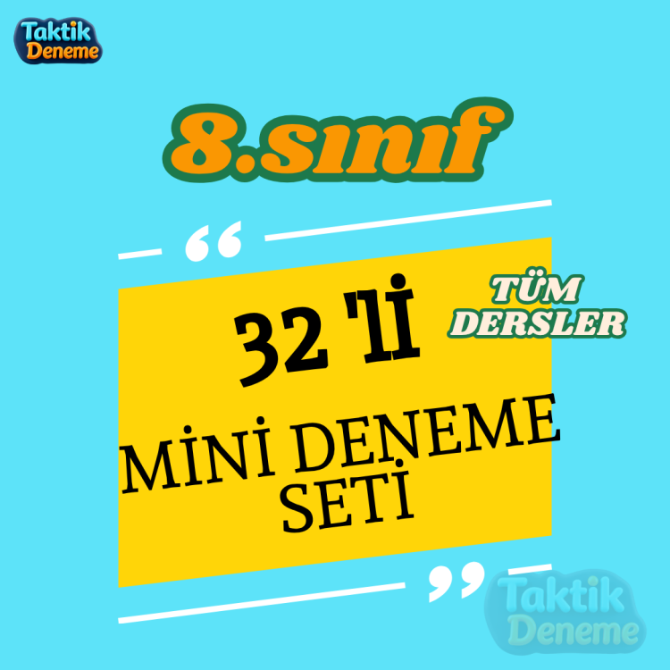 8.sınıf MİNİ DENEME SETİ - (VİDEO ÇÖZÜMLÜ) -32adet