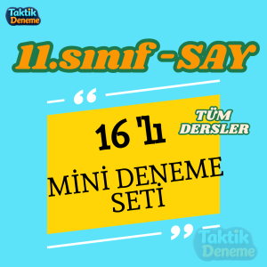 11.sınıf(SAYISAL) MİNİ DENEME SETİ - (VİDEO ÇÖZÜMLÜ) -16adet