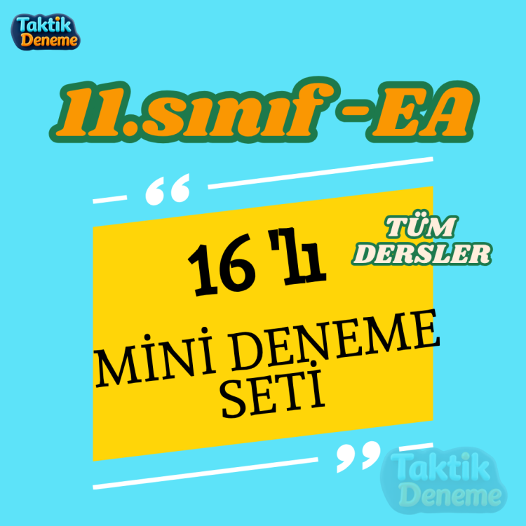 11.sınıf(EŞİT AĞIRLIK) MİNİ DENEME SETİ - (VİDEO ÇÖZÜMLÜ) -16adet